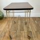 Rolling table vinyl row in formica and gold metal years 60-70