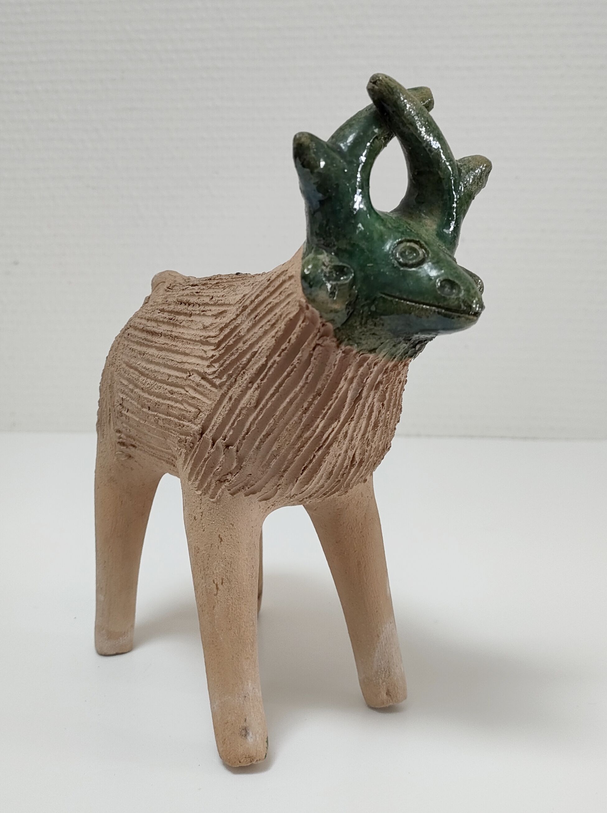 Vase picnic zoomorphic cow ceramic 70s