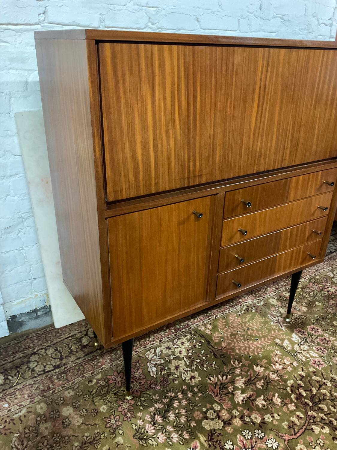 Vintage teak bar/secretary cabinet