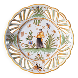 Earthenware plate with Moustiers decoration