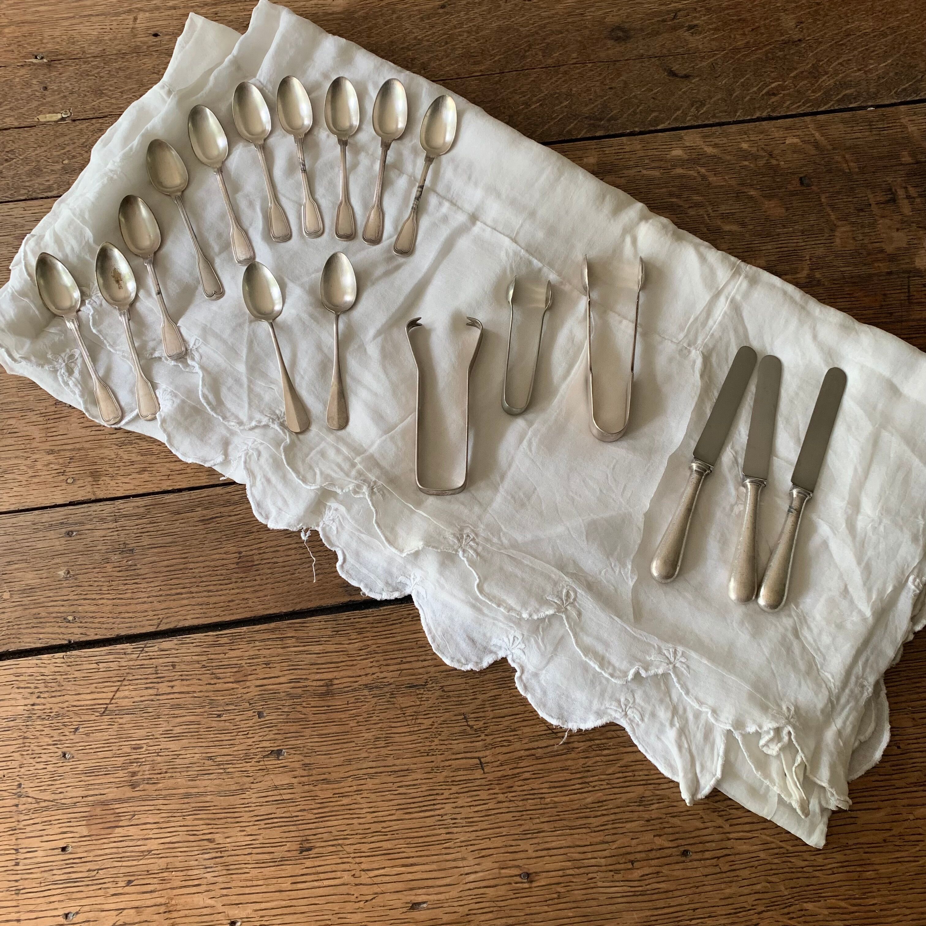 Silver metal cutlery lot