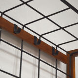 Iron and wood wall coat holders, 1960