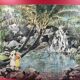 oil on panel Luxurious Waterfall Langevin La Réunion signed Smith