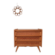 Vintage wood and rattan chest of drawers