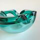 Turquoise Sommerso glass ashtray or decorative bowl from Murano