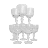 Set de 8 verres 19e en cristal sonnant à facettes