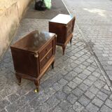 Pair of bedsides in rosewood veneer
