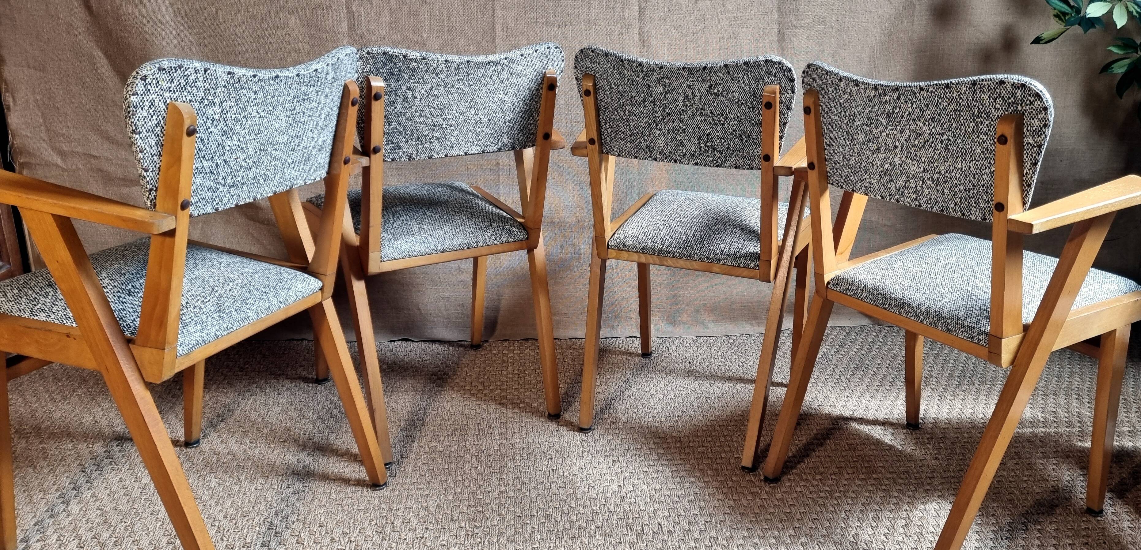 4 60s bridge chairs