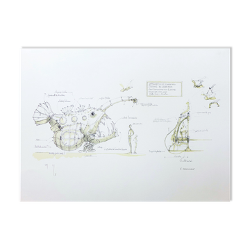 François delaroziere, luminaire des grands fonds, 2008. original lithograph signed