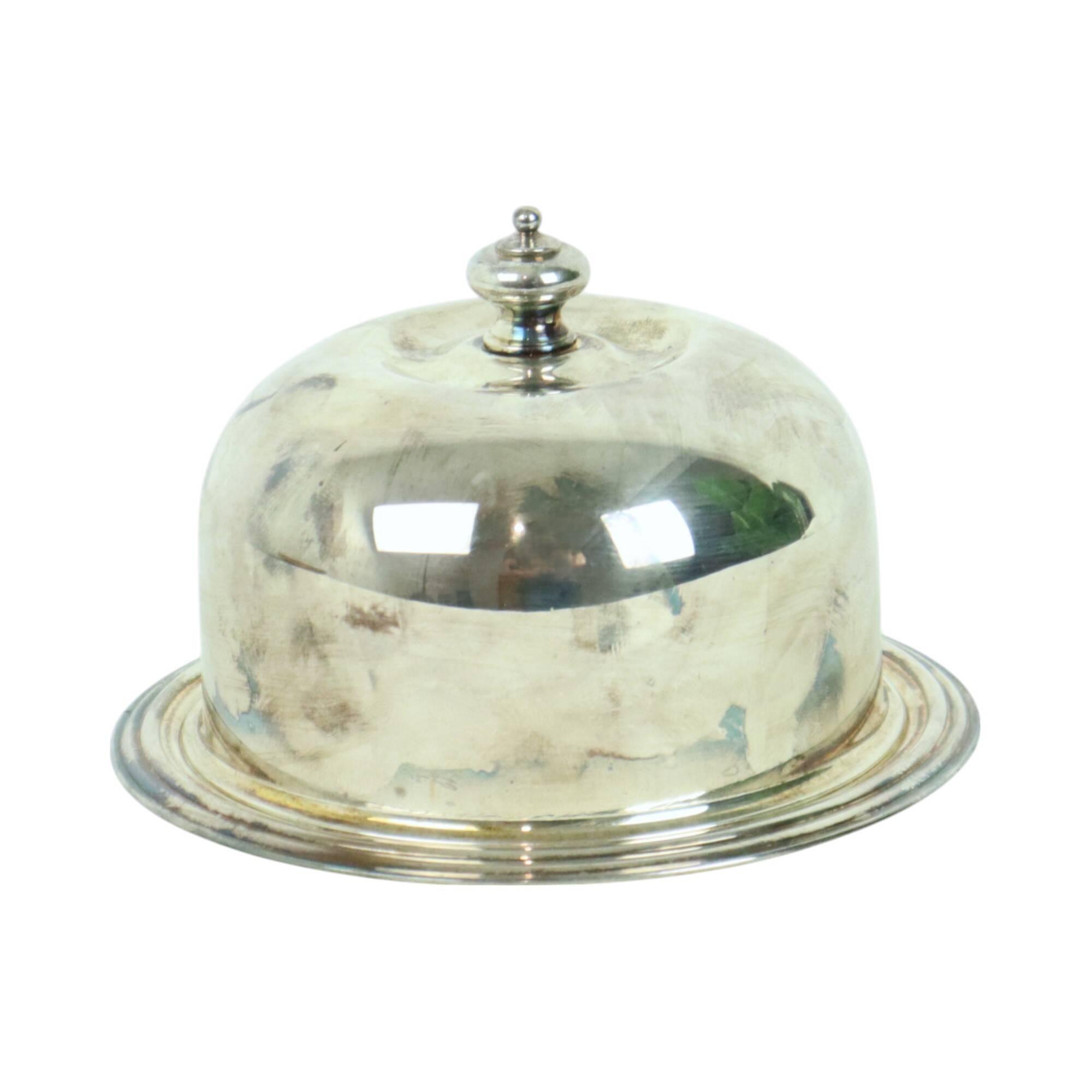 Silver Plated Butter Bowl Caviar Holder Maestri Italy Crystal