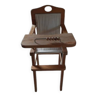 High chair baby doll toy Moulin Roty solid wood