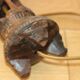 Large African art tower lamp base unique piece