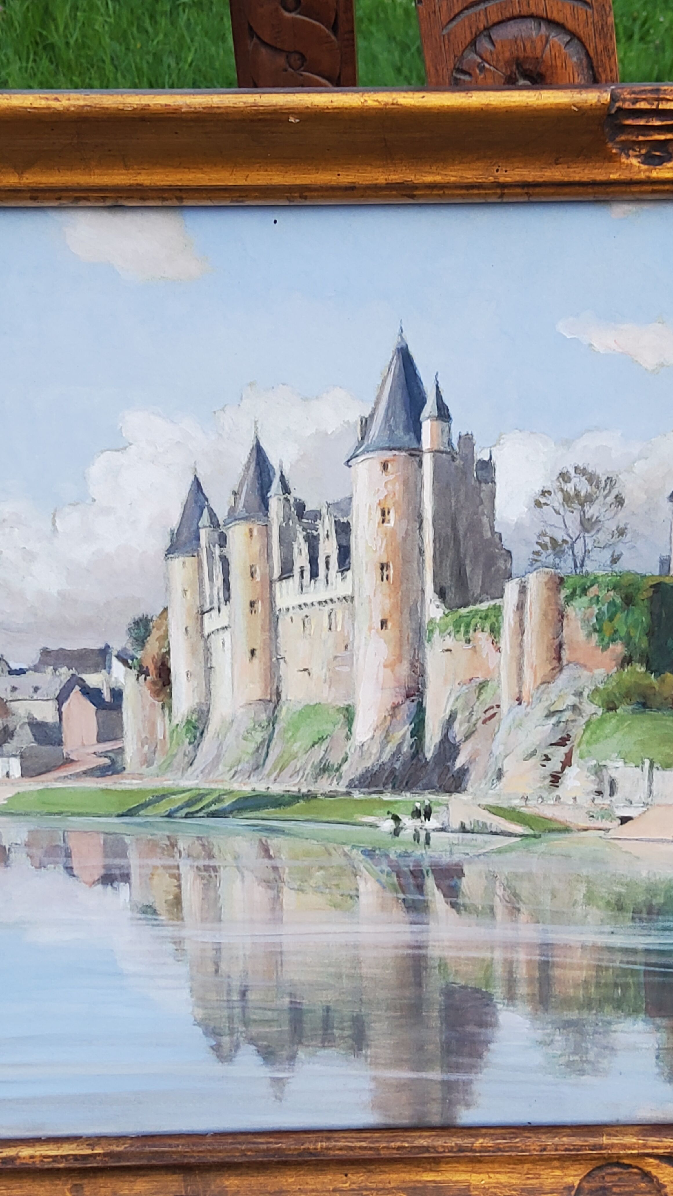 Watercolor Josselin Morbihan Brittany October 1933 CLAUDE MIRBEL
