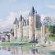 Watercolor Josselin Morbihan Brittany October 1933 CLAUDE MIRBEL