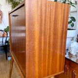 Scandinavian writing basket in wood 1960