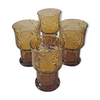 Verres à jus de fruits en verre ambré