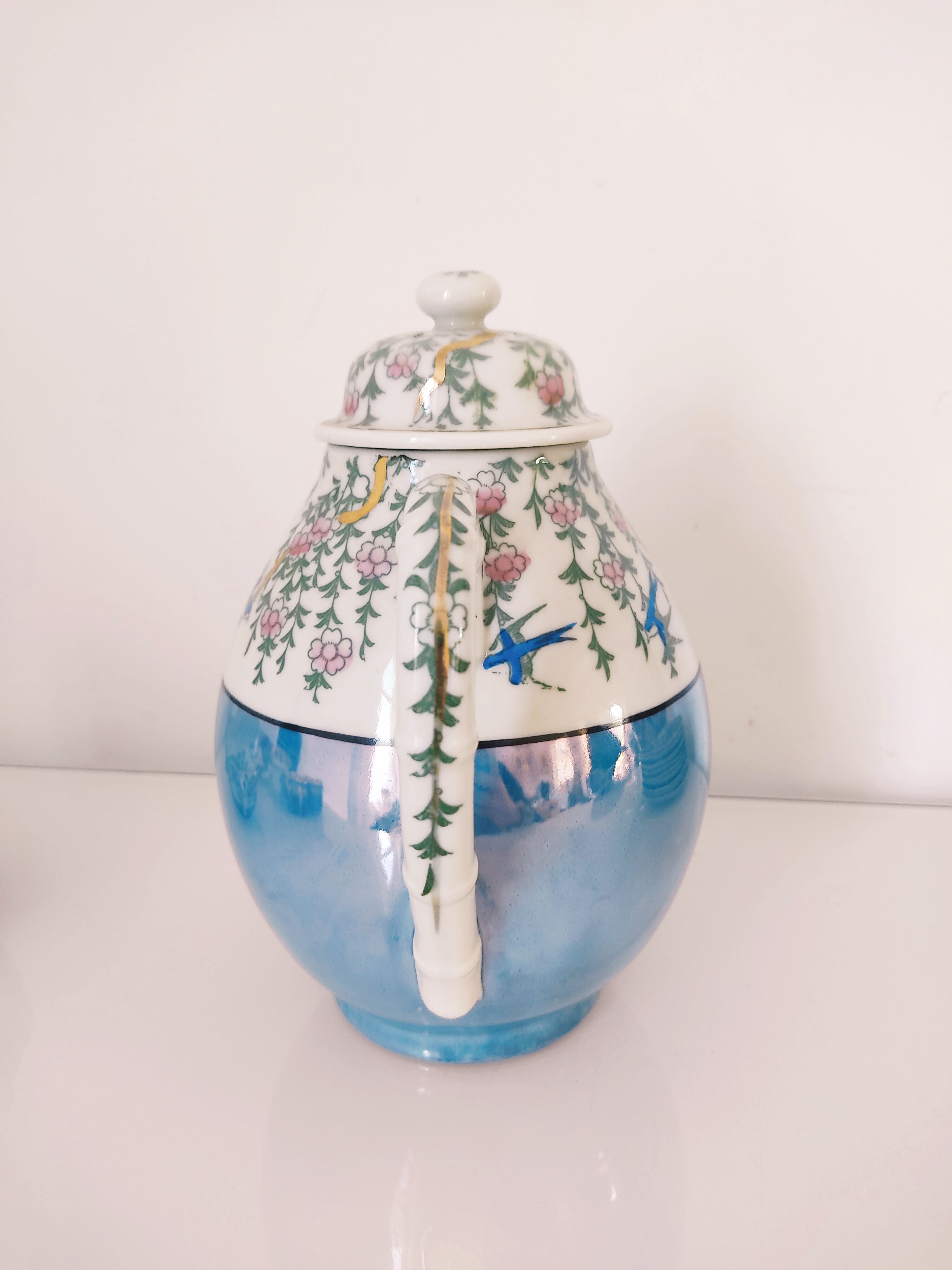 Japanese coffee set 10 cups, milk jar, sugar pot