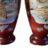 Pairs of satsuma baluster vases signed 19th Meiji period 1868-1912