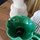 Pitcher signed Cerenne Vallauris in green ceramics