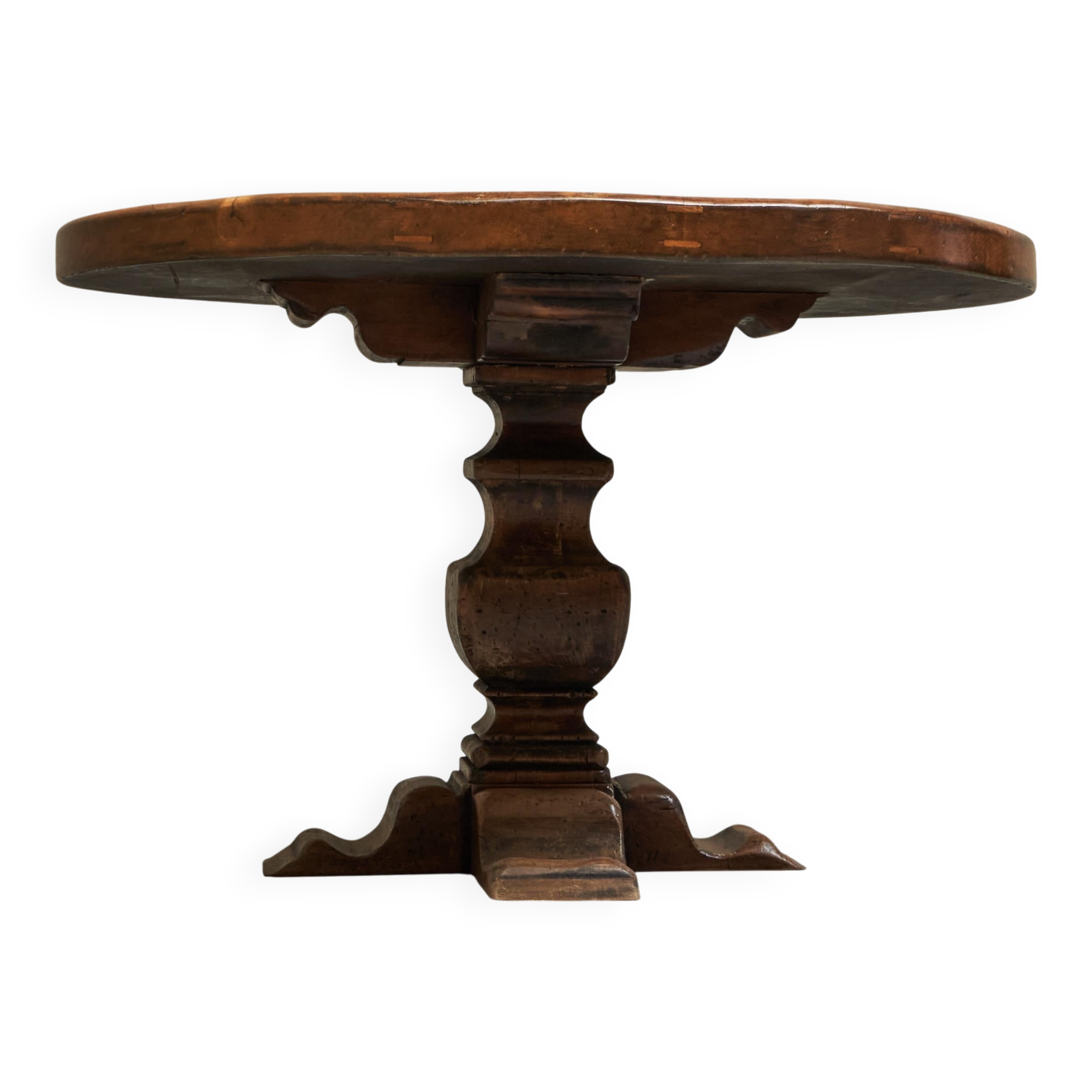 Sculptural table in solid oak, 1960s