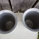 Old pair of aluminum champagne buckets vintage kitchen utensil #a682