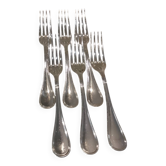 6 silver-plated dessert forks by Christofle, Albi pattern