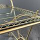 Rolling table cart in brass and glass, 20th century