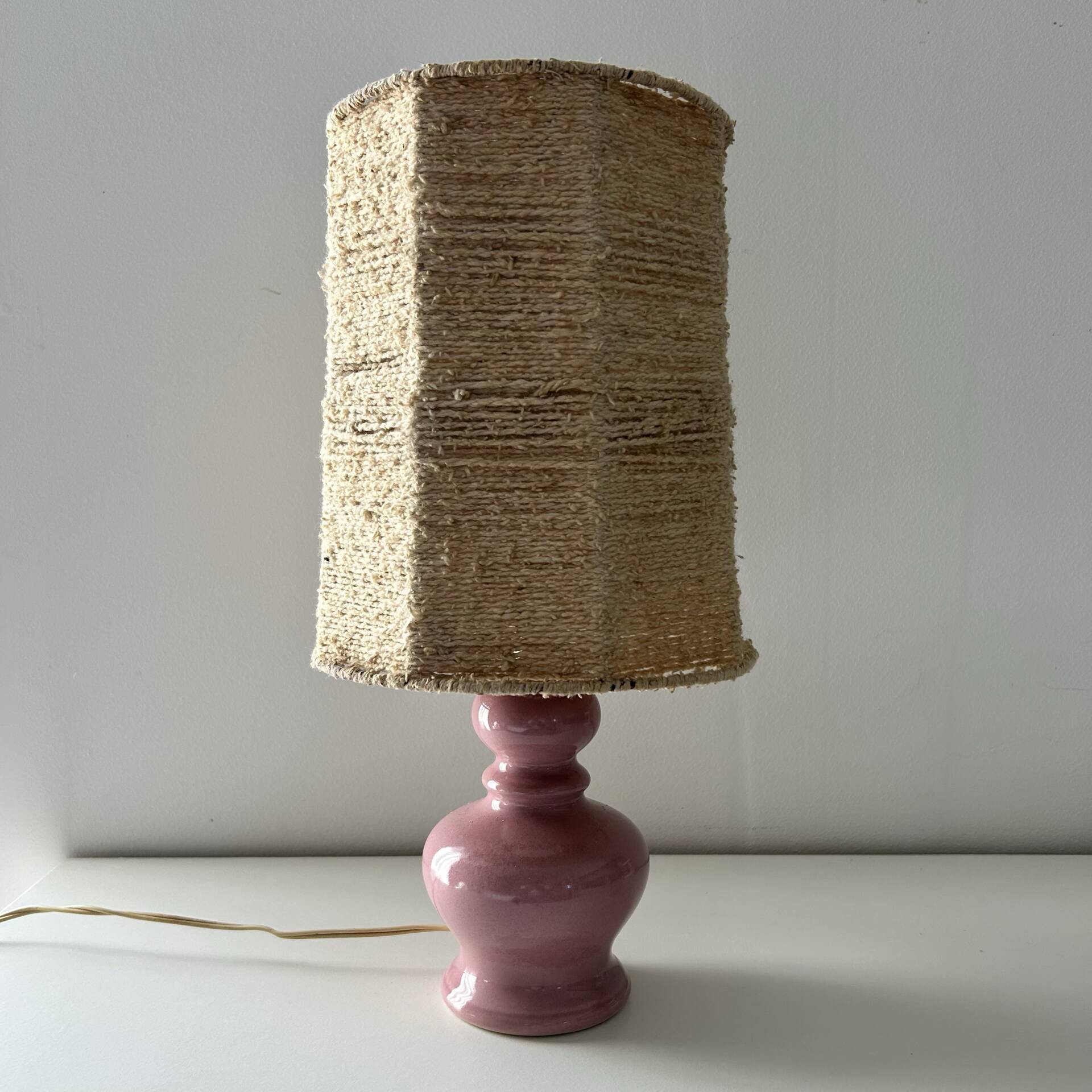 Bohemian lamp in ceramic and wool