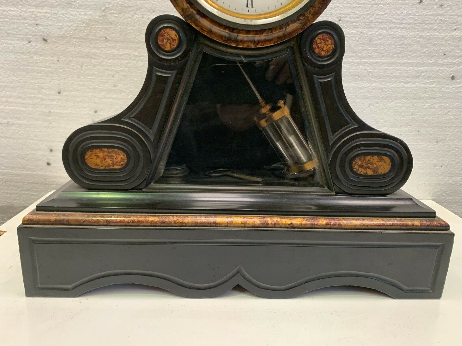 Napoleon III clock in black marble Pendulum Pendulum with mercury XIX century