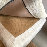 Modular corner sofa white pluche 7 elements