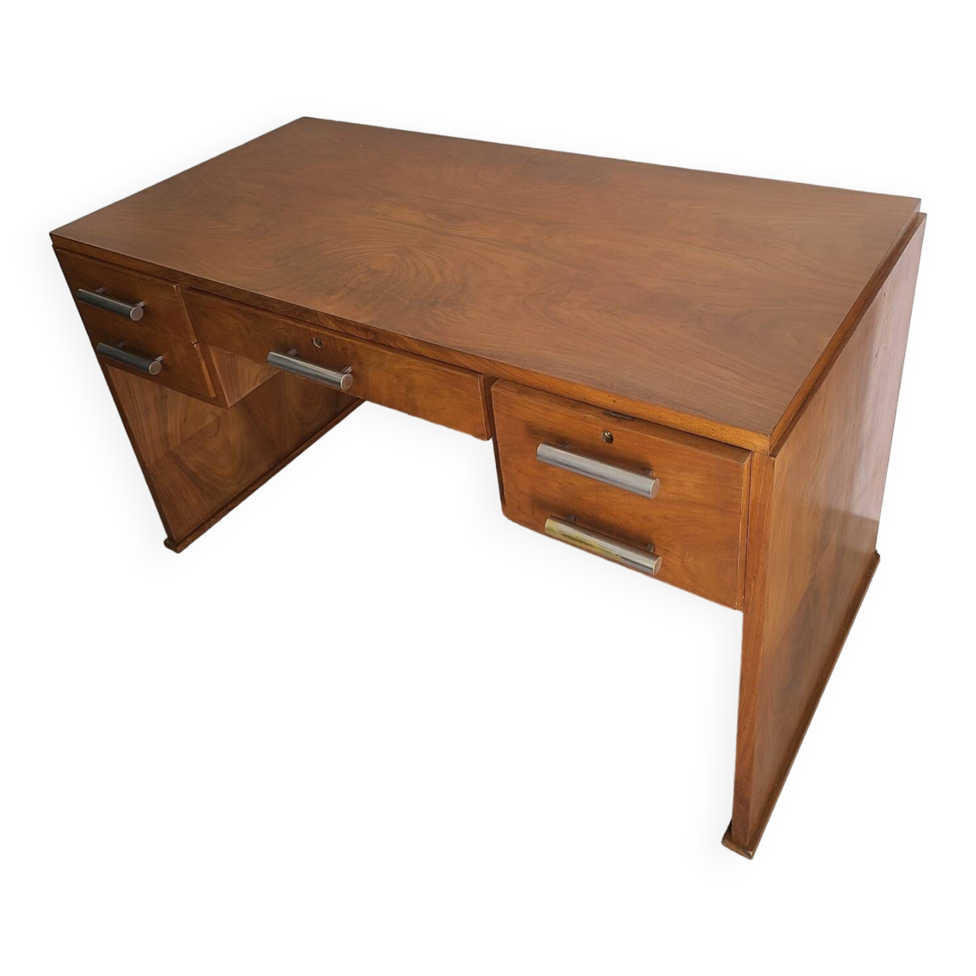 Ancien bureau Art Déco Noyer vintage