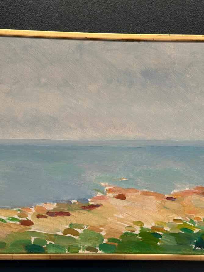 Original Swedish Oil On Panel – “Coast” By Eric Elfvén (1921–2008)
