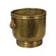 Large Hammered Brass Jardinière/Planter with Lion Heads