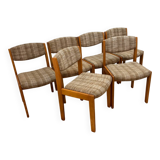 Lot de 6 chaises vintage en bois – style années 70