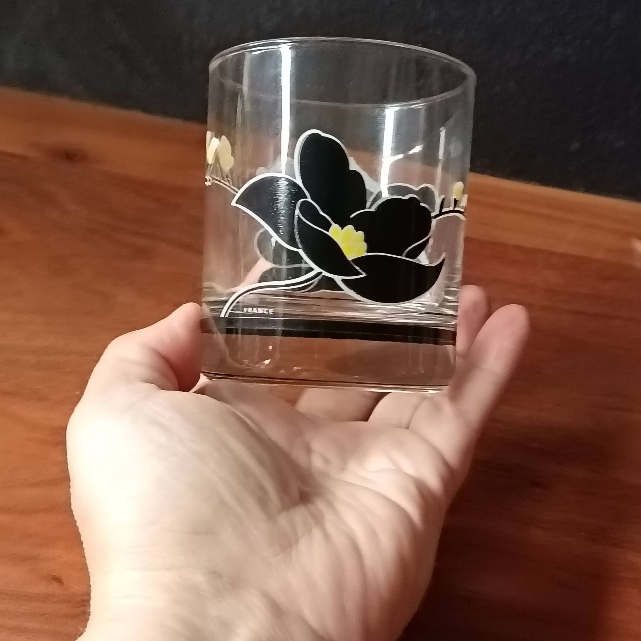 9 luminarc glasses model anaïs black rose vintage whisky glass