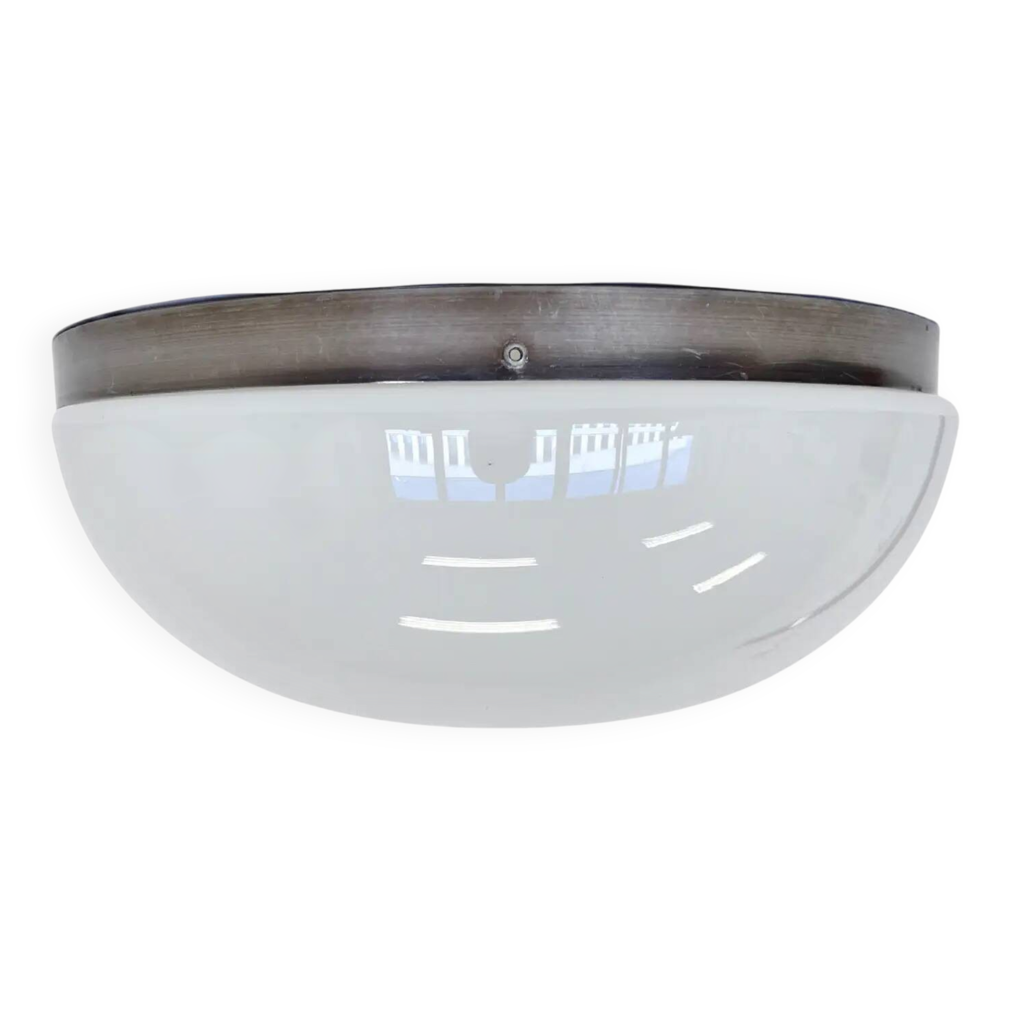 Big chrome Bauhaus ceiling or wall lamp/flushmount, 1940s