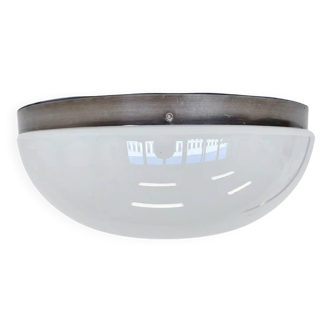 Big chrome Bauhaus ceiling or wall lamp/flushmount, 1940s