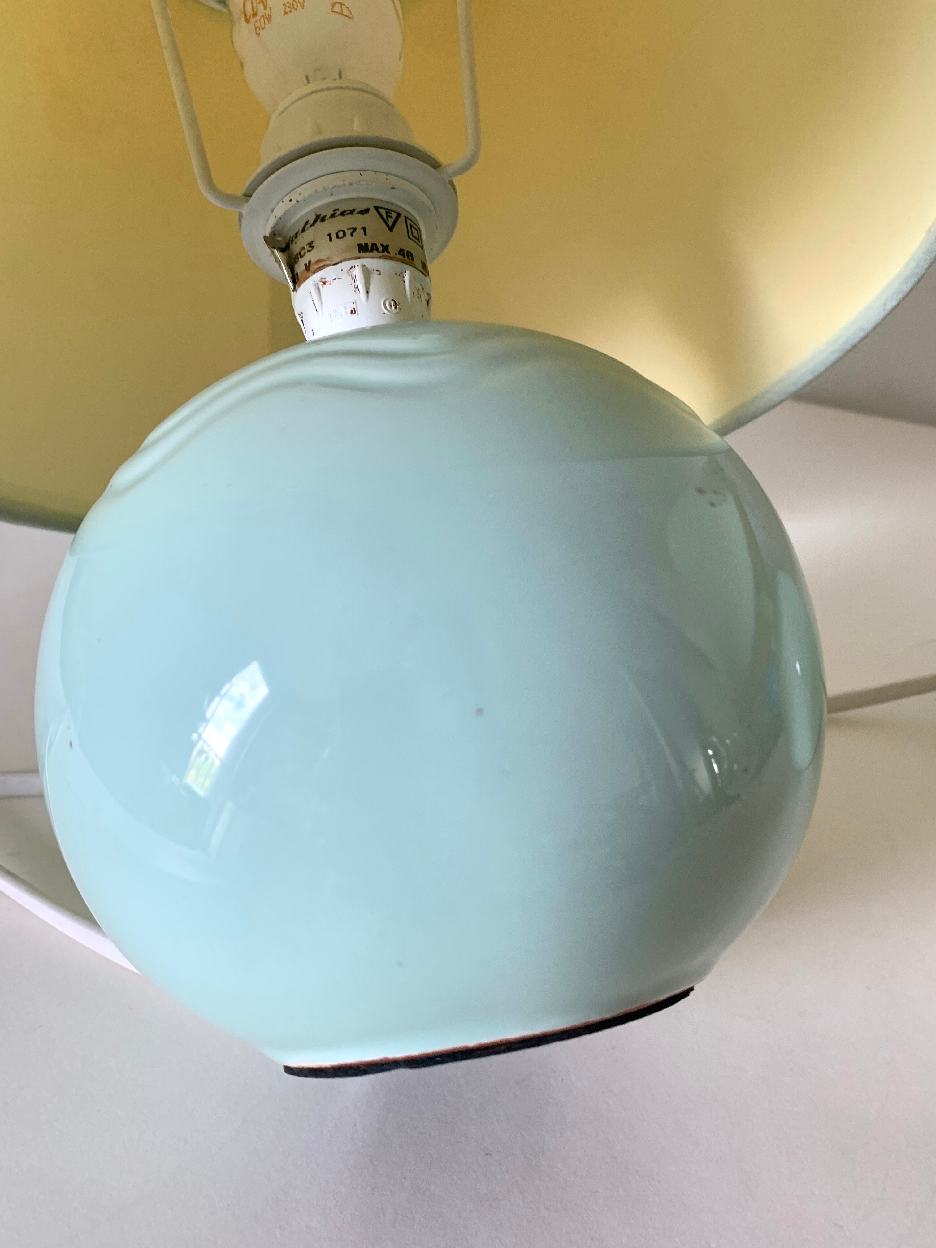 Pair of vintage water green lamps