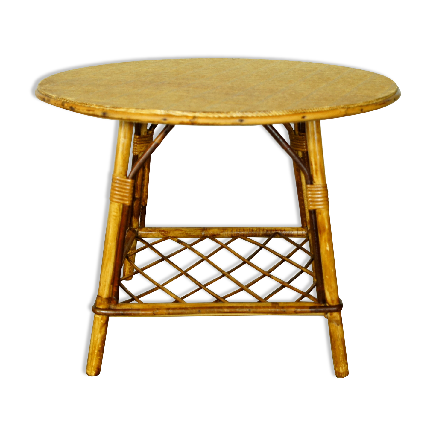 Rattan coffee table & similoid Rio 1960