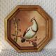 Tableau oiseau bois peint