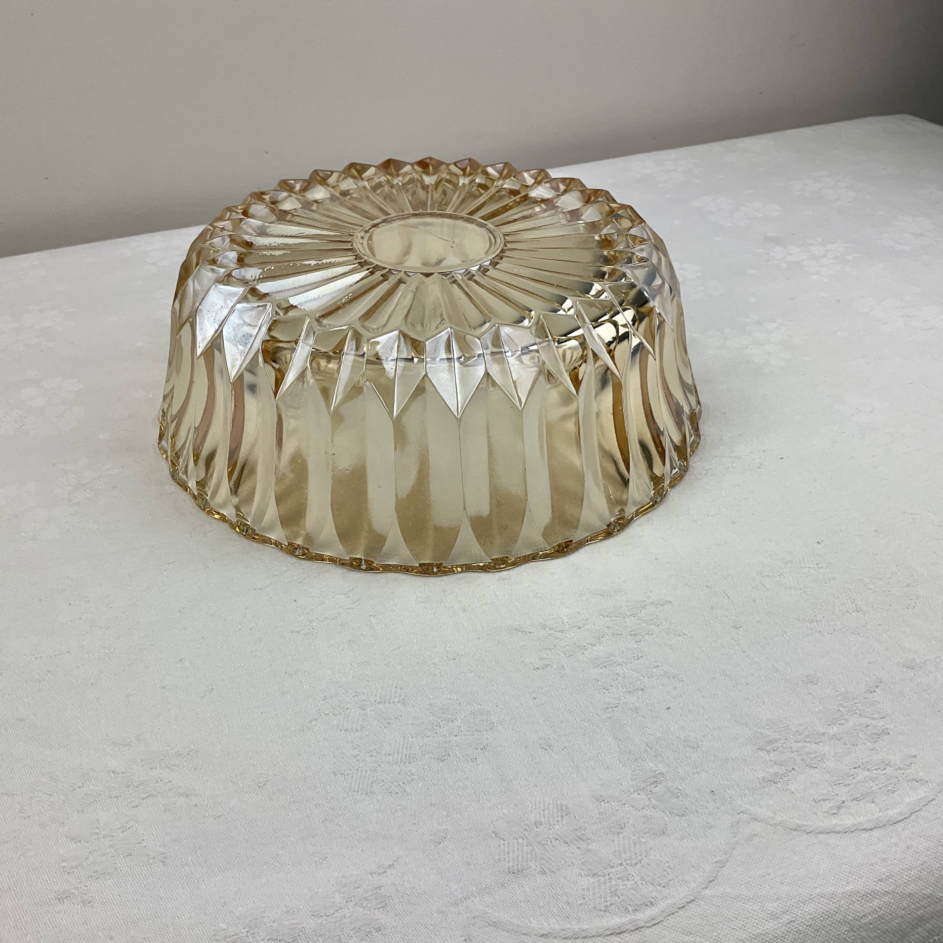 Retro/Vintage Molded Amber Glass Salad Bowl