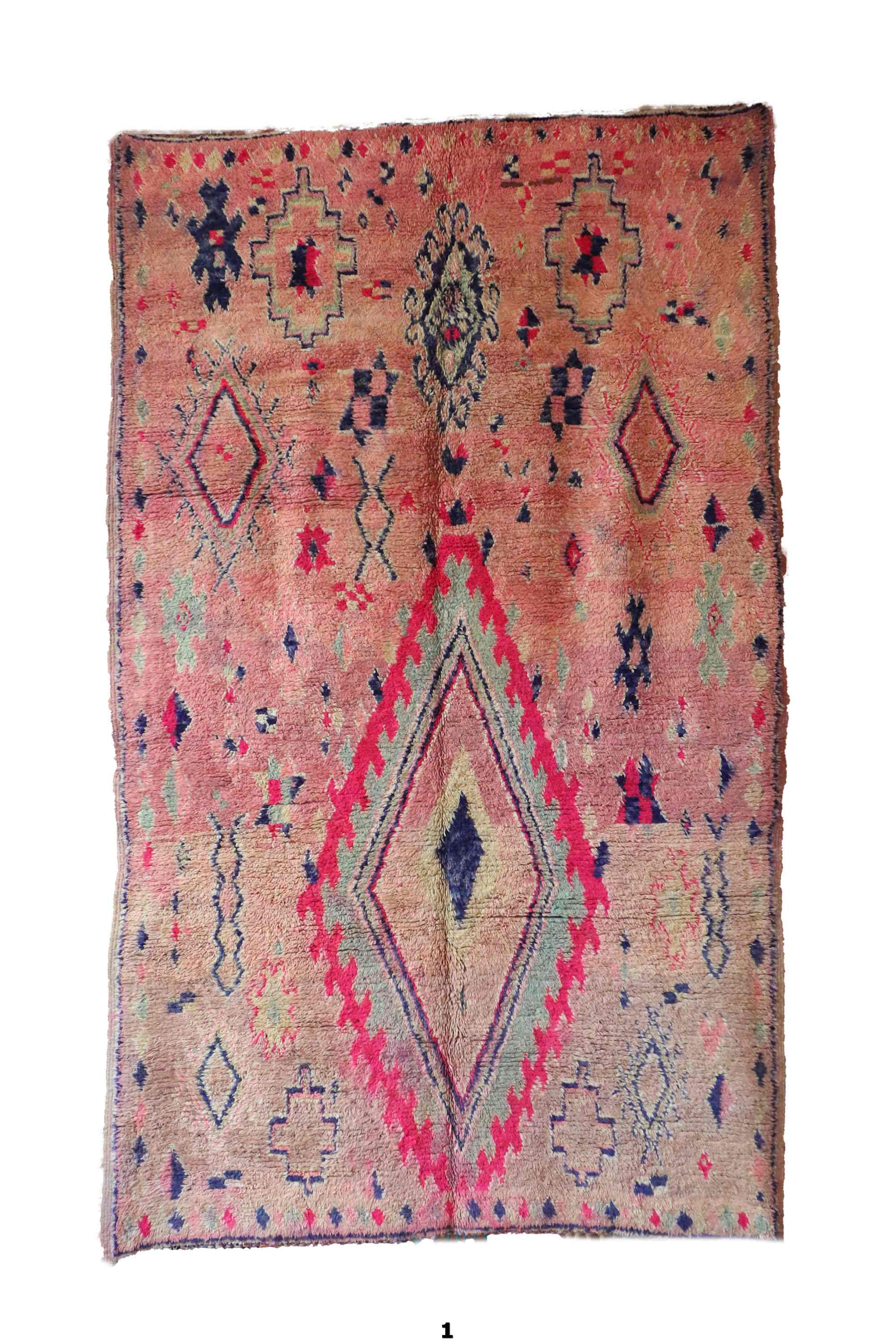 Tapis marocain rose - 184 x 304 cm
