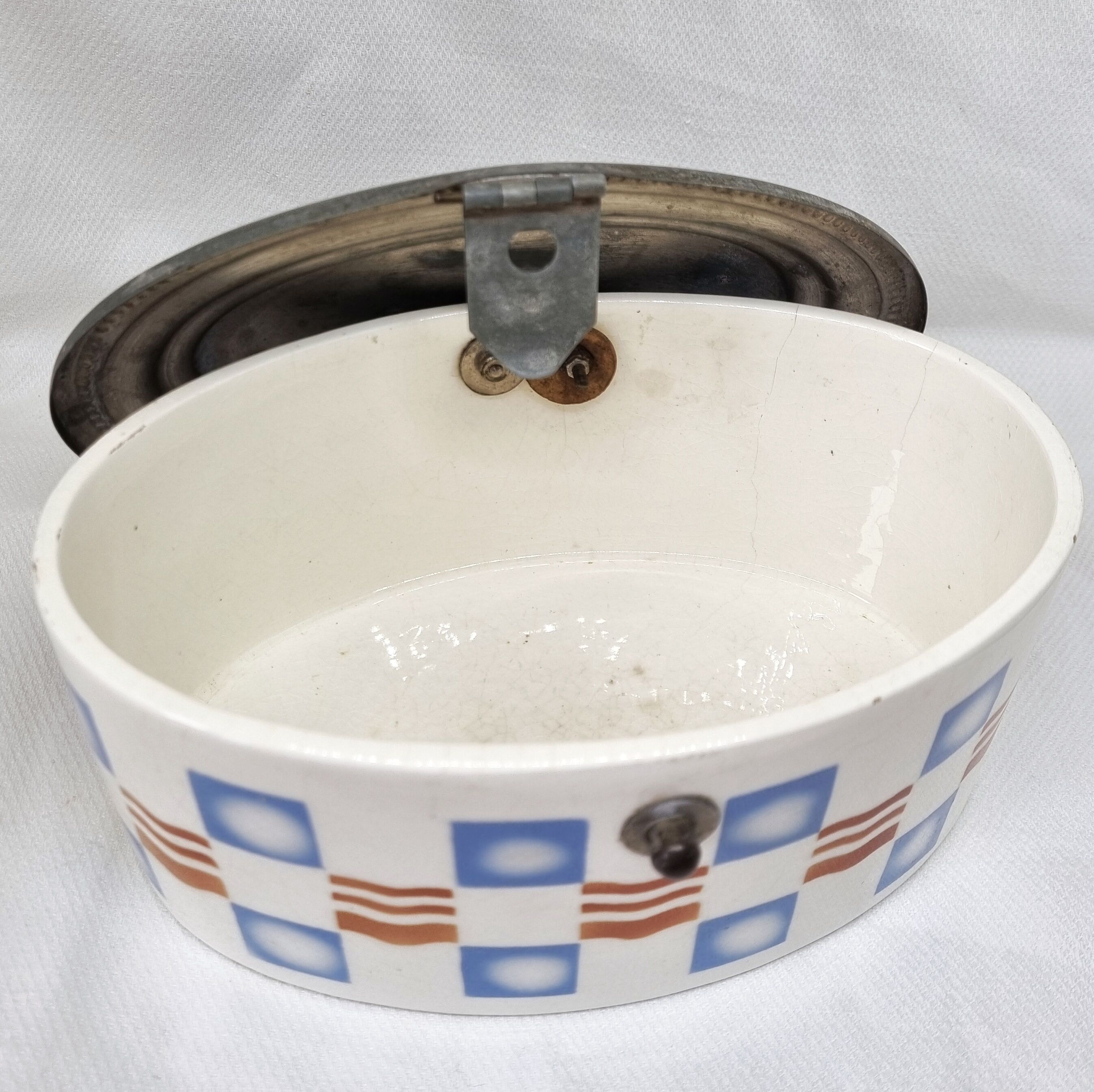 Earthenware biscuit tin