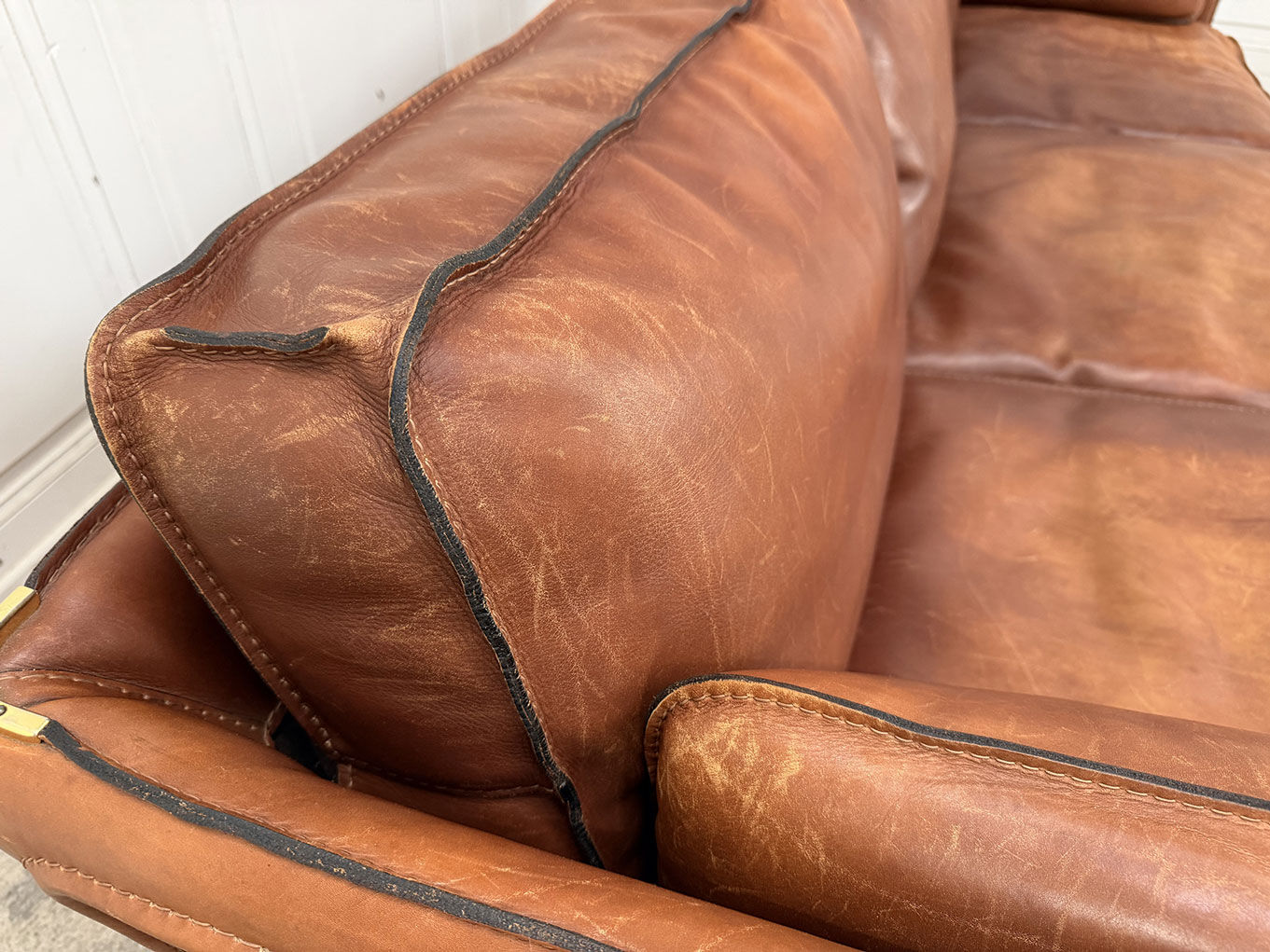 1980 leather cowhide sofa