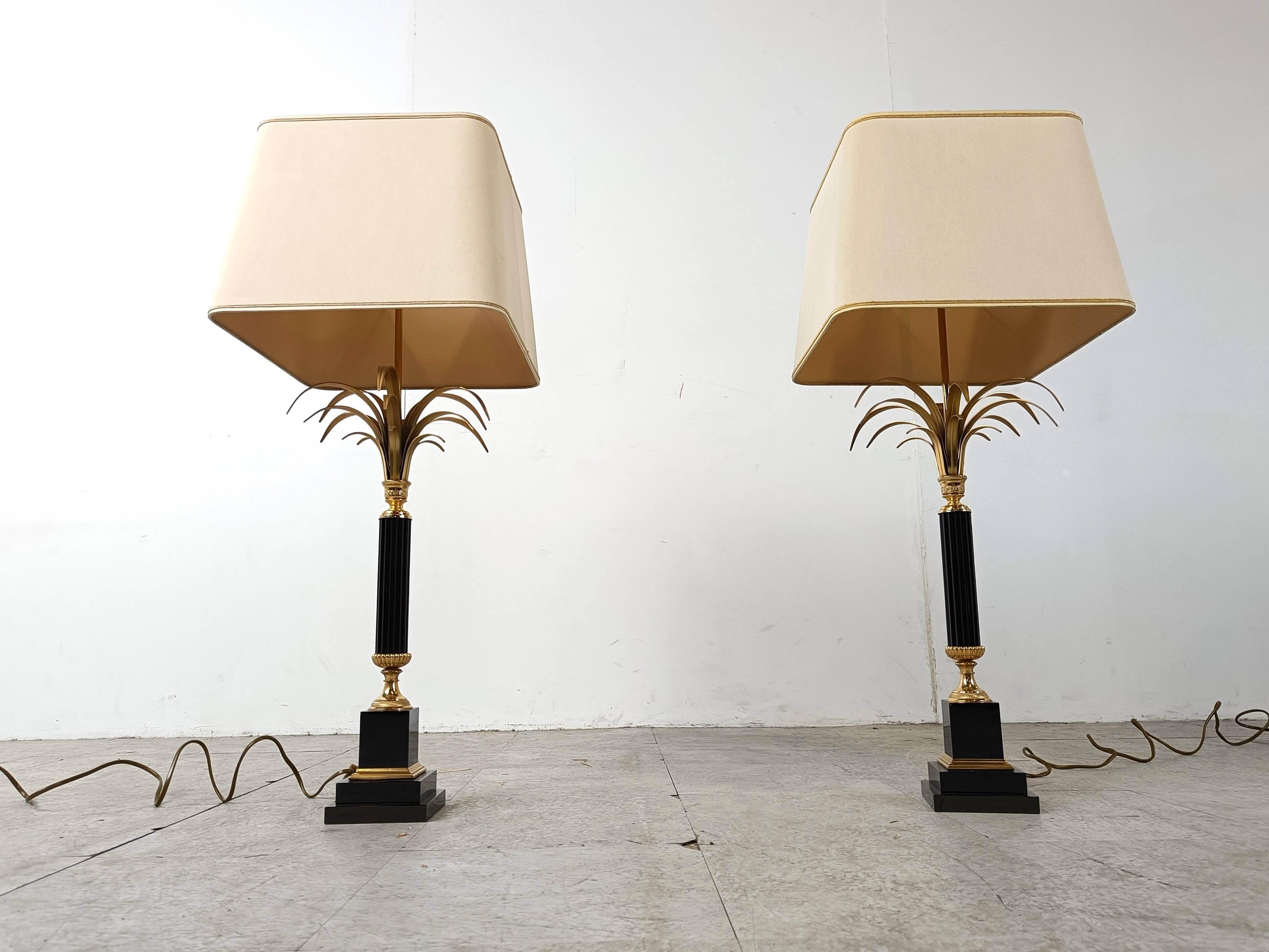 Paire de lampes de table vintage Hollywood Regency, 1970