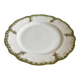 Vintage large round green porcelain serving platter with gold trim from Lim