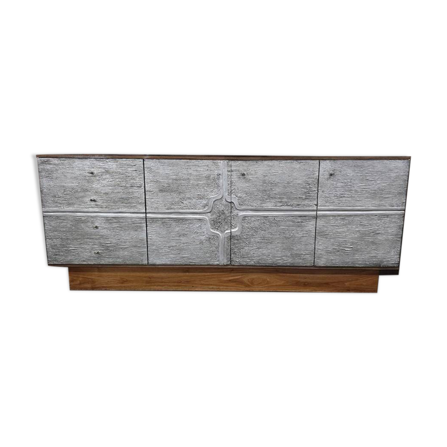 Vintage brutalist wooden sideboard / chest of drawers / buffet