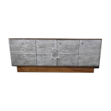 Vintage brutalist wooden sideboard / chest of drawers / buffet