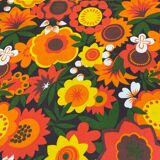 Vintage 70s floral sun lounger