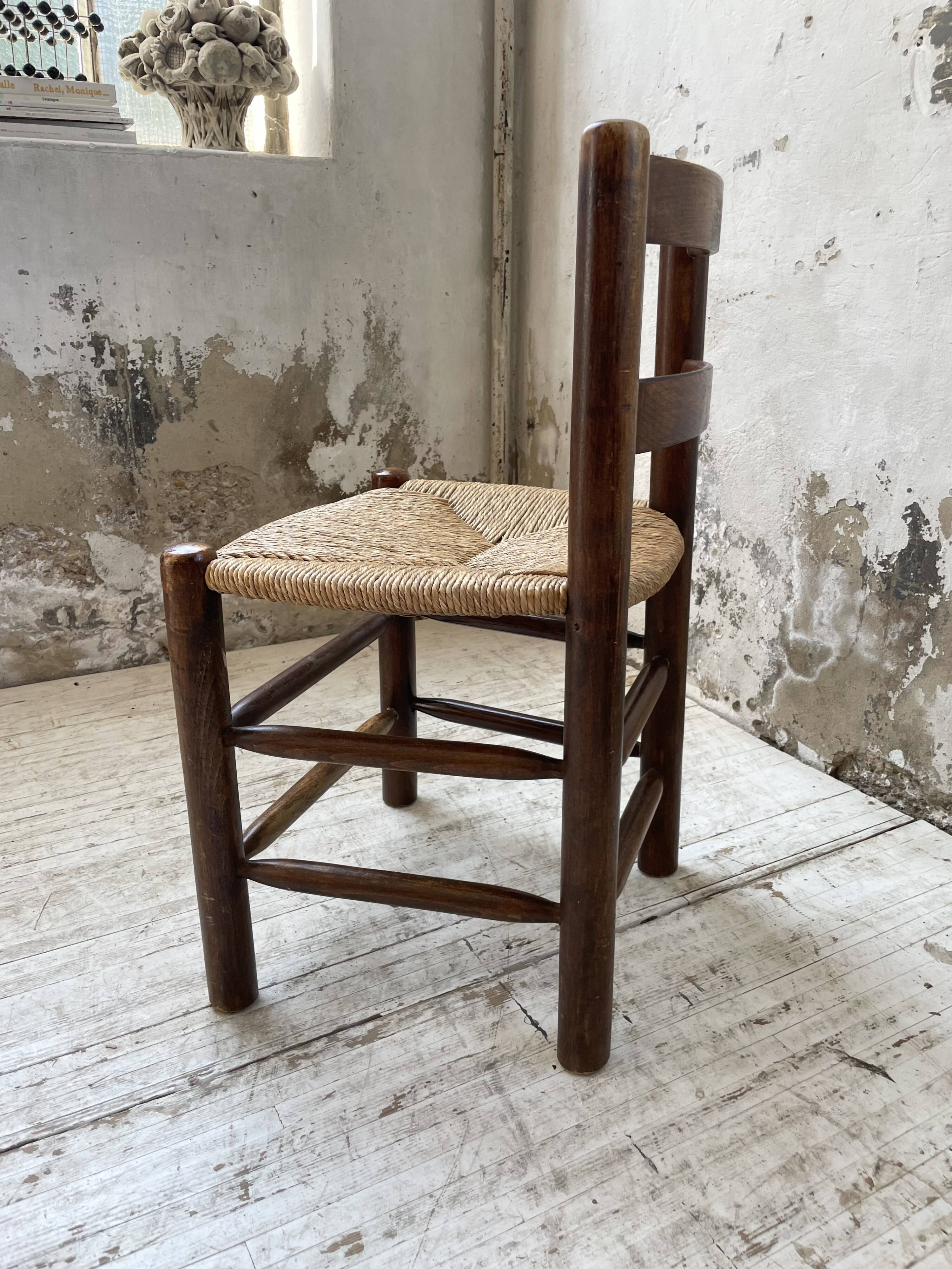 6 straw and oak chairs, mountain furniture